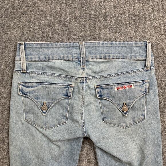 Hudson Jeans Womens 25 Light Denim Collin Crop Straight Cuffed Hem Flap Pocket - Picture 10 of 15